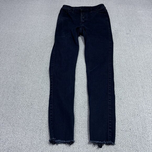Old Navy Jeans Extra High Rise Rockstar Super Skinny Black Pockets Size 0 - Picture 5 of 12